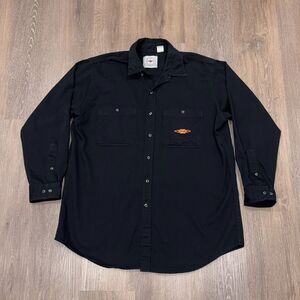 Vintage Midwest Garment Co Black Shirt XL Western Embroidered Workwear Aztec